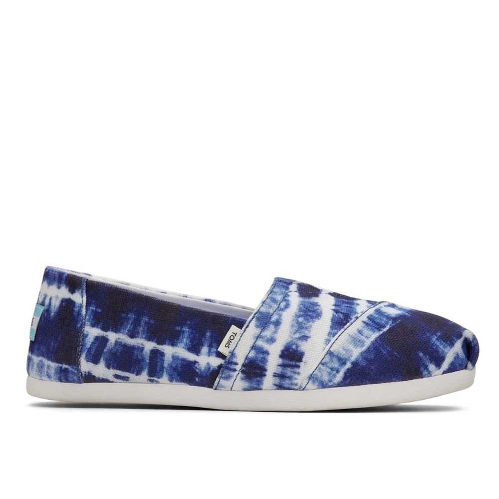NWT Toms Indigo and White Slip-On Shoes